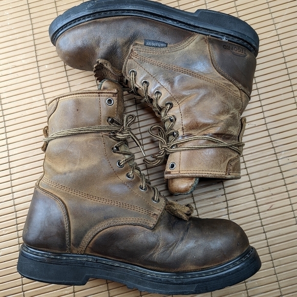 Tegopro Waterproof Brown leather steel toe Waterproof Hiker Work Boots Mens sz 9 - Picture 5 of 11